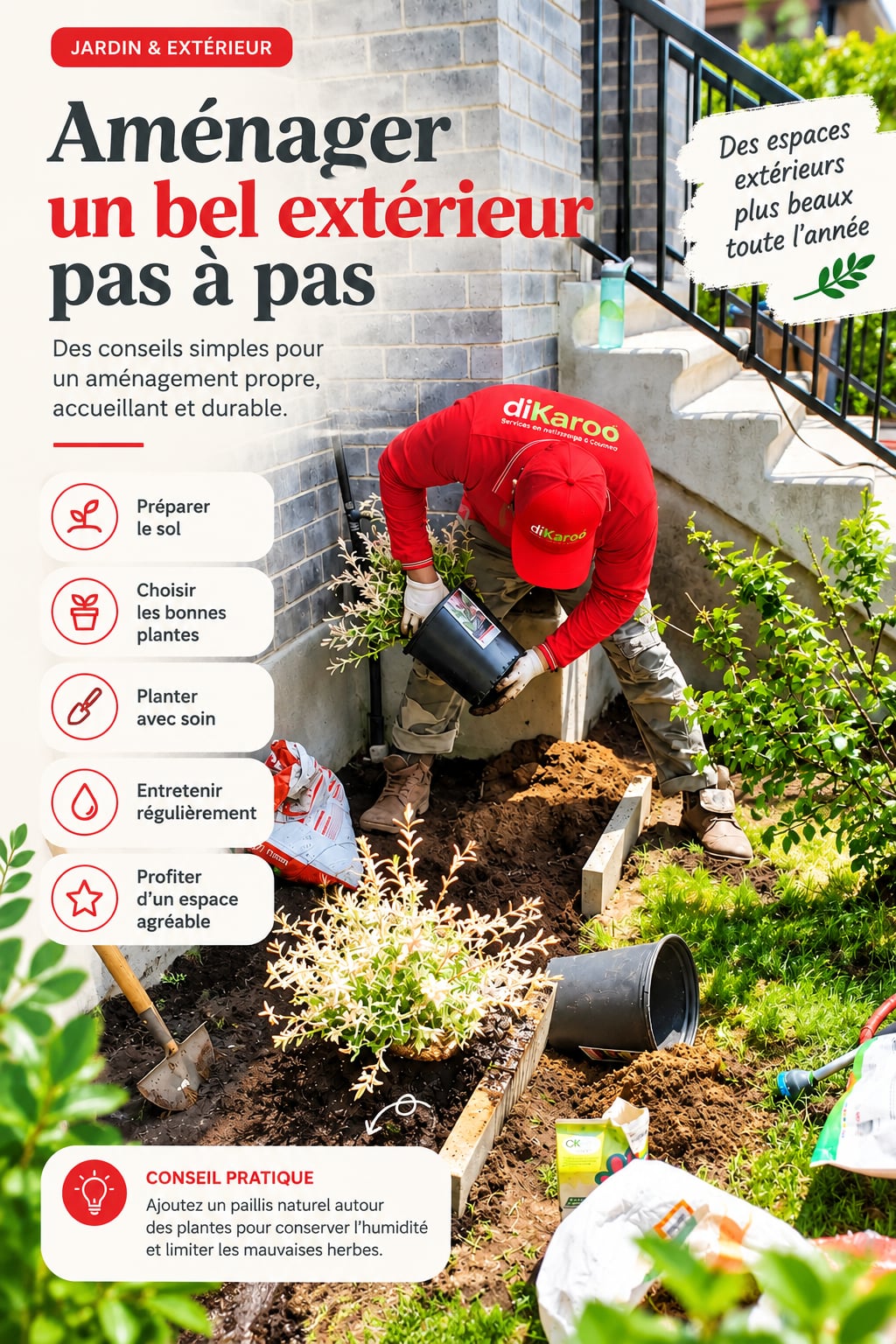 Une équipe d'entretien dans le hall d'un bureau